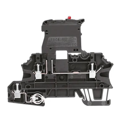 Weidmüller W Series 2-Level Fused DIN Rail Terminal Screw Black 2.5mm² 250V 6.3A 1163080000