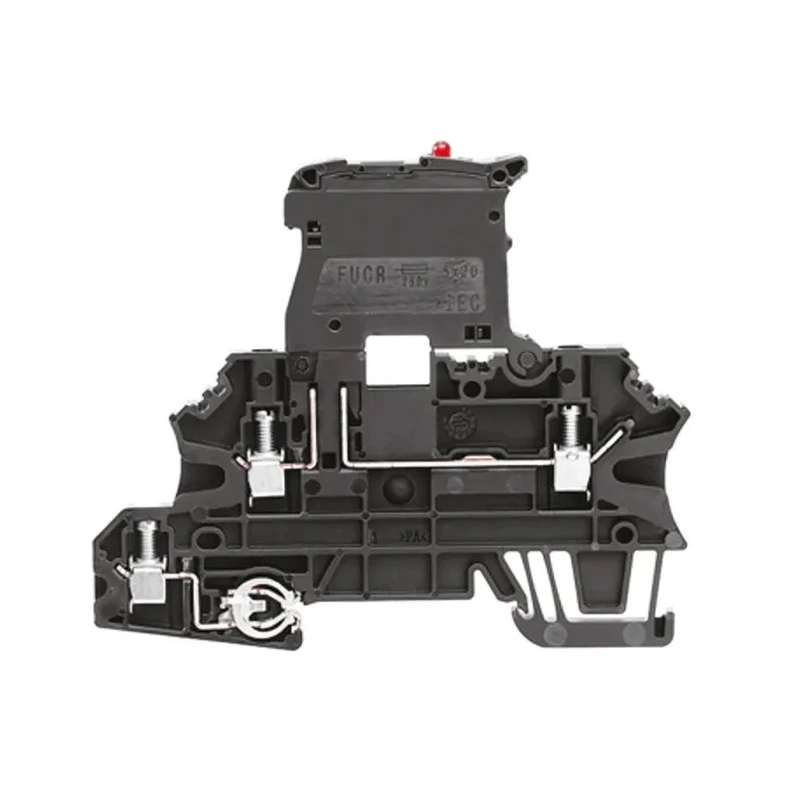 Weidmüller W Series 2-Level Fused DIN Rail Terminal Screw Black 2.5mm² 250V 6.3A 1163080000