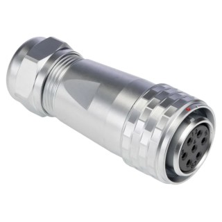 RS PRO Industrial Circular Connector 7 Contacts Cable Mount Plug Female IP67, M20, Chrome Plated Brass SF20 Series 206-5136