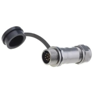 RS PRO Industrial Circular Connector 9 Contacts Cable Socket Male Threaded Coupling IP67 ST12 Series 206-5283