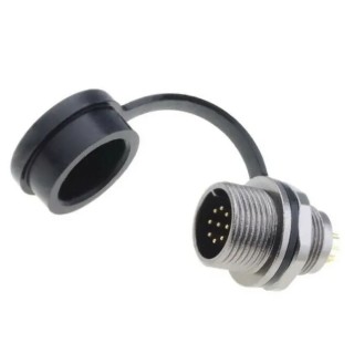 RS PRO Industrial Circular Connector 9 Contacts Front Mount Socket Male Zinc Alloy IP67 ST12 Series 206-5299