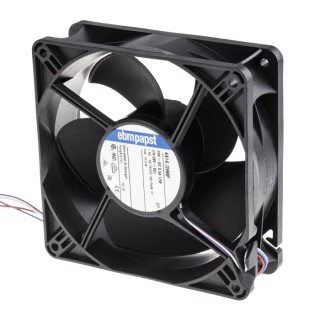 ebm-papst 4400 Series Compact DC Axial Fan 24V DC, 12W, 285 m³/h Air Flow, 119x38x38 mm Rectangular Frame, Ball 4414/2HHP