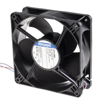 ebm-papst 4400 Series Compact DC Axial Fan 24V DC, 12W, 285 m³/h Air Flow, 119x38x38 mm Rectangular Frame, Ball 4414/2HHP