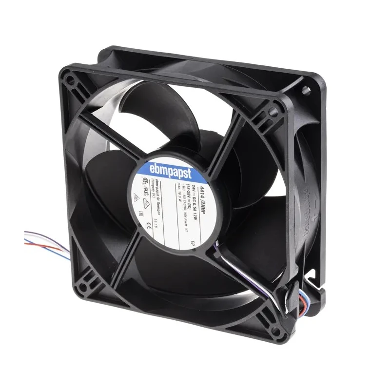 ebm-papst 4400 Series Compact DC Axial Fan 24V DC, 12W, 285 m³/h Air Flow, 119x38x38 mm Rectangular Frame, Ball 4414/2HHP