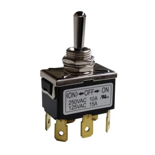 RS PRO DPDT Toggle Switch, PCB Mount, On-Off-On, Solder Terminal, 250 V ac, Brass Actuator, IP40 Rated 206-6991