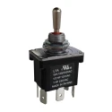 RS PRO Toggle Switch PCB Mount On-Off-On DPDT Solder Terminal 12A Contact Current 250V ac 206-6977