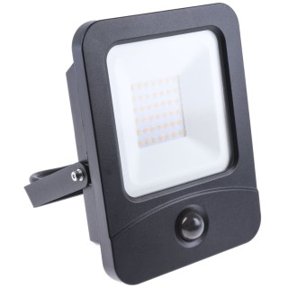 PowerLED Floodlight with PIR Sensor, 2835 LED, 30 W, 3000 lm, IP65, 265V AC, White, Flex-PIR-30-3K