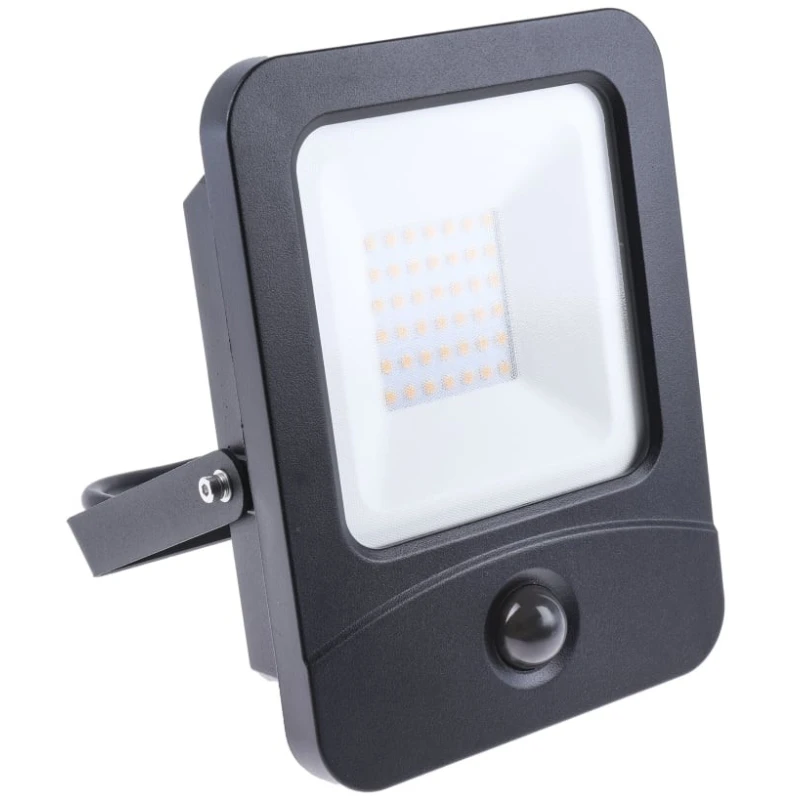 PowerLED Floodlight with PIR Sensor, 2835 LED, 30 W, 3000 lm, IP65, 265V AC, White, Flex-PIR-30-3K