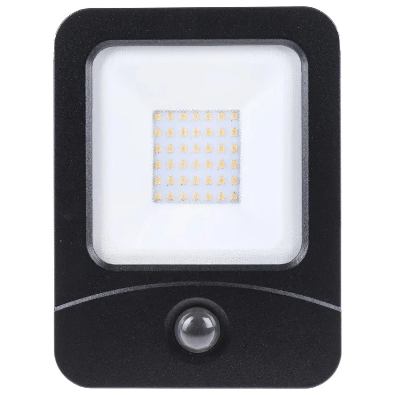 PowerLED Floodlight with PIR Sensor, 2835 LED, 30 W, 3000 lm, IP65, 265V AC, White, Flex-PIR-30-3K