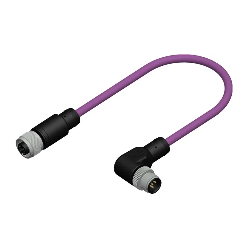 RS PRO Sensor Actuator Cable Female 5 Way Straight to Male 5 Way Straight, 10m, 60V, PVC Jacket, Purple 206-7651