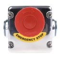IDEM ES Series Twist Release Emergency Stop Push Button Surface Mount 2 NC/1 NO Stainless Steel Housing IP69K IP69K