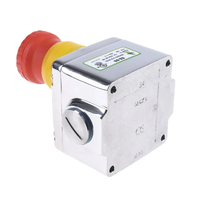 IDEM ES Series Twist Release Emergency Stop Push Button Surface Mount 2 NC/1 NO Stainless Steel Housing IP69K IP69K