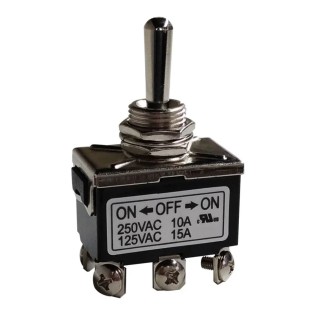 RS PRO DPDT On-Off-On Toggle Switch PCB Mount Screw Terminal 250V AC 10A 206-6984