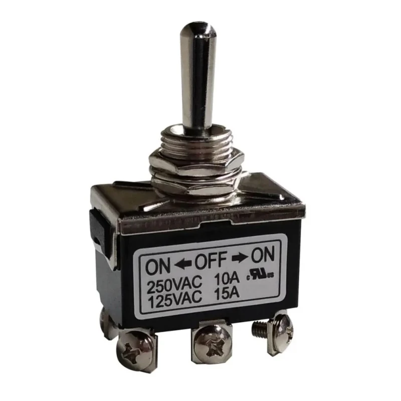 RS PRO DPDT On-Off-On Toggle Switch PCB Mount Screw Terminal 250V AC 10A 206-6984