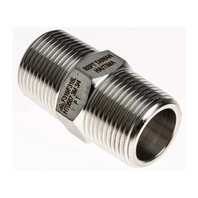RS PRO Stainless Steel Pipe Fitting Straight Hexagon Nipple Male 3/4 in x Male 3/4 in 826-7056