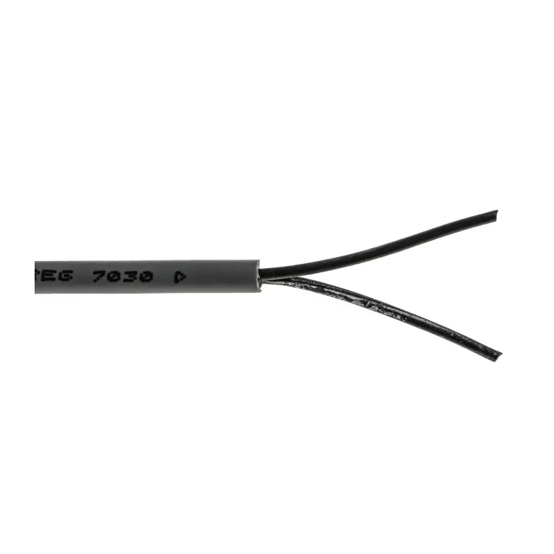 RS PRO Control Cable 2 Cores 0.75mm² 18 AWG Unscreened Grey Polyvinyl Chloride Sheath 50 m 827-4243