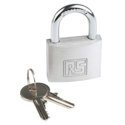 RS PRO Key Aluminium Safety Padlock Weatherproof 6mm Shackle 32mm Body 827-4410