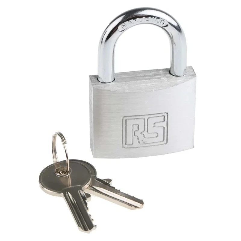 RS PRO Key Aluminium Safety Padlock Weatherproof 6mm Shackle 32mm Body 827-4410