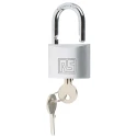 RS PRO Key Aluminium Safety Padlock Weatherproof 6mm Shackle 32mm Body 827-4410