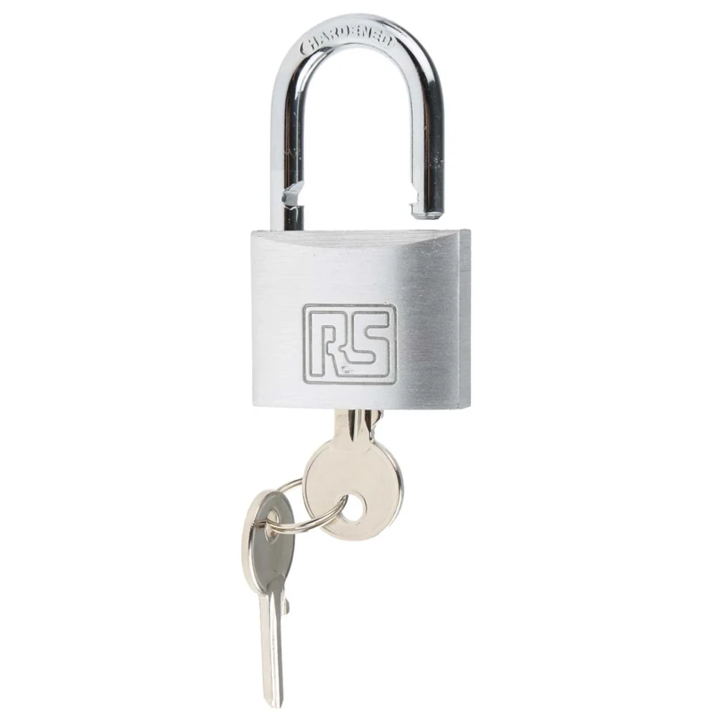 RS PRO Key Aluminium Safety Padlock Weatherproof 6mm Shackle 32mm Body 827-4410