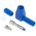 RS Pro Blue Male 4 mm Banana Plug Connector, Solder Termination, 1000V, 20A, Nickel Plating 207-0878