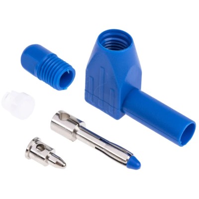RS Pro Blue Male 4 mm Banana Plug Connector, Solder Termination, 1000V, 20A, Nickel Plating 207-0878