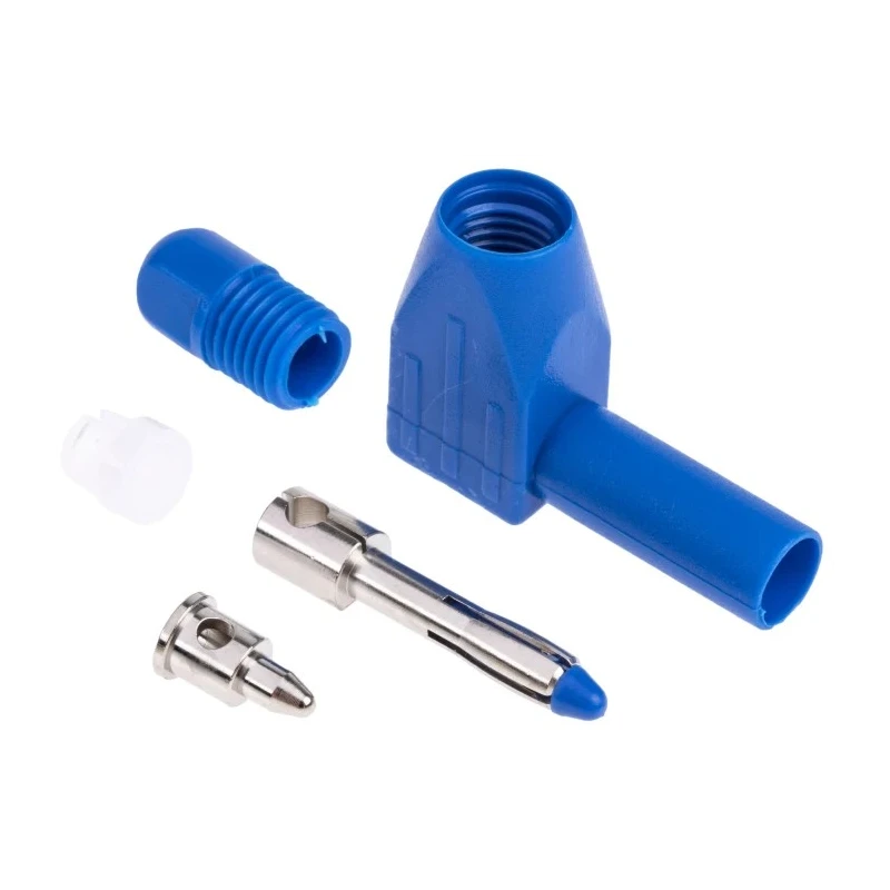 RS Pro Blue Male 4 mm Banana Plug Connector, Solder Termination, 1000V, 20A, Nickel Plating 207-0878