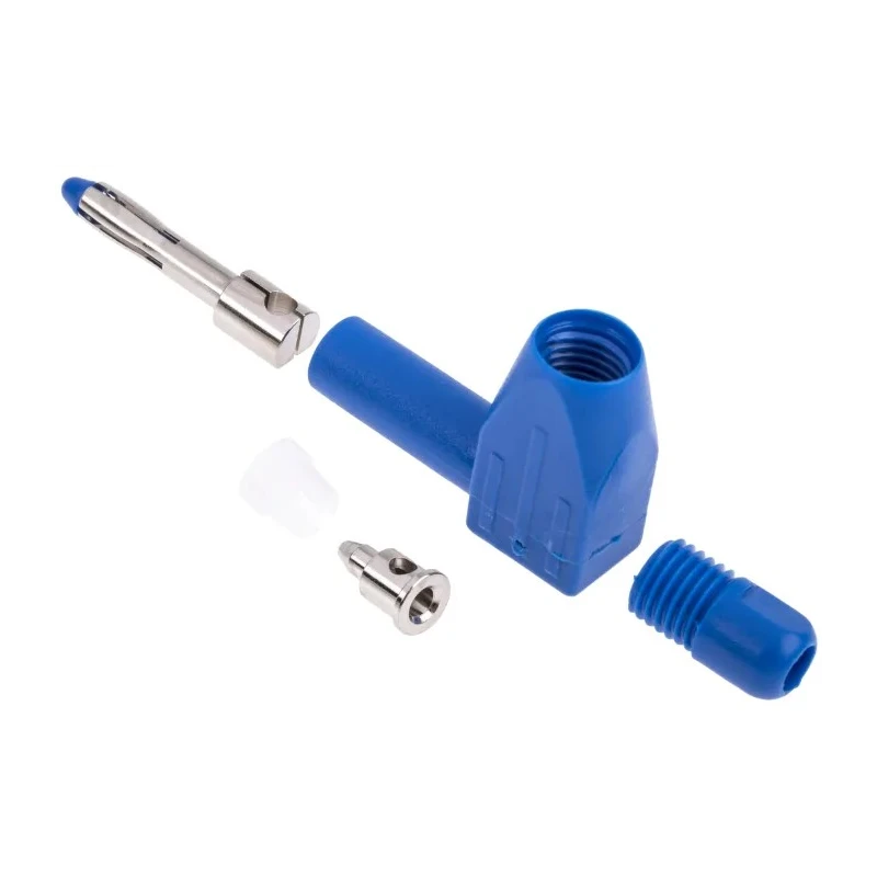 RS Pro Blue Male 4 mm Banana Plug Connector, Solder Termination, 1000V, 20A, Nickel Plating 207-0878