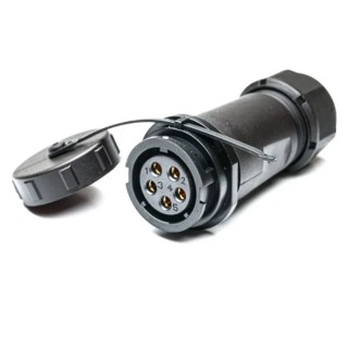 RS PRO Circular Connector 5 Contacts Cable Mount Socket Female IP67 500V 30A SY21 Series 207-2355