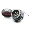 RS PRO Circular Connector 5 Contacts Front Mount Socket Male IP67 500V 30A SY21 Series 207-2367