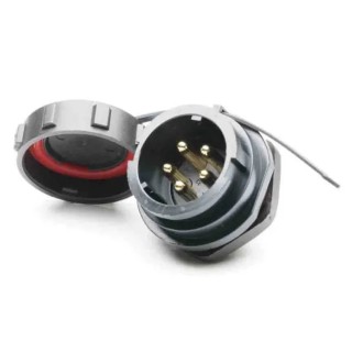 RS PRO Circular Connector 5 Contacts Front Mount Socket Male IP67 500V 30A SY21 Series 207-2367