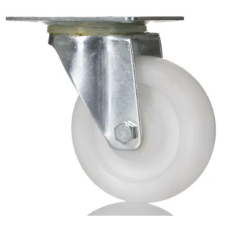 RS PRO Swivel Castor, 75 kg Load Capacity, 75 mm Polypropylene Wheel, 95 mm Overall Height, Plain Bore Hub Bearing 828-6261