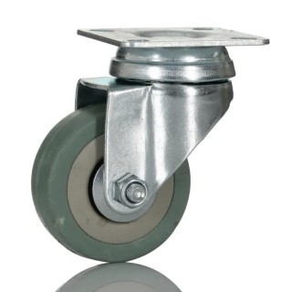 RS PRO Swivel Castor, 50 kg Load Capacity, 50 mm Wheel Diameter, Rubber Tyre, Pressed Steel Frame 828-6287