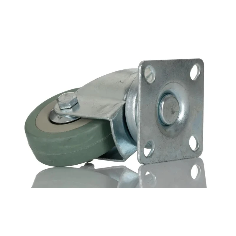 RS PRO Swivel Castor, 50 kg Load Capacity, 50 mm Wheel Diameter, Rubber Tyre, Pressed Steel Frame 828-6287