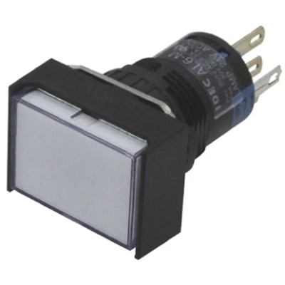 Idec AL Series Illuminated Momentary Push Button Switch, Panel Mount, 16 mm Cutout, SPDT, White LED, IP40, 250 V AL6H-M14-JW