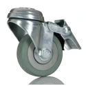 RS PRO Braked Swivel Castor, 50 kg Load Capacity, 50 mm Rubber Wheel Diameter, 72 mm Height, Nylon Hub 828-6340