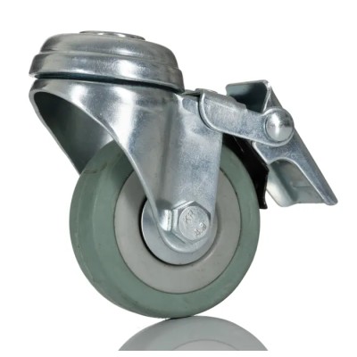 RS PRO Braked Swivel Castor, 50 kg Load Capacity, 50 mm Rubber Wheel Diameter, 72 mm Height, Nylon Hub 828-6340