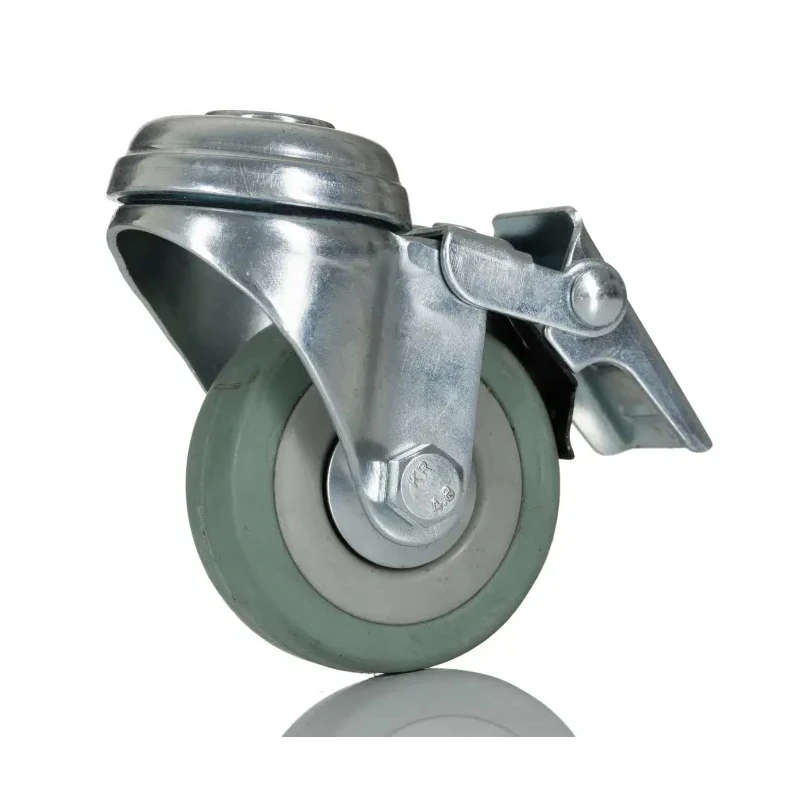 RS PRO Braked Swivel Castor, 50 kg Load Capacity, 50 mm Rubber Wheel Diameter, 72 mm Height, Nylon Hub 828-6340