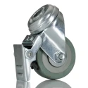 RS PRO Braked Swivel Castor, 50 kg Load Capacity, 50 mm Rubber Wheel Diameter, 72 mm Height, Nylon Hub 828-6340