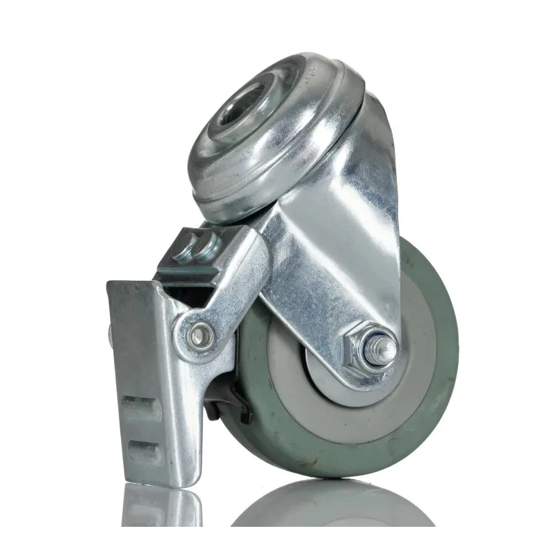 RS PRO Braked Swivel Castor, 50 kg Load Capacity, 50 mm Rubber Wheel Diameter, 72 mm Height, Nylon Hub 828-6340
