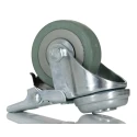 RS PRO Braked Swivel Castor, 50 kg Load Capacity, 50 mm Rubber Wheel Diameter, 72 mm Height, Nylon Hub 828-6340