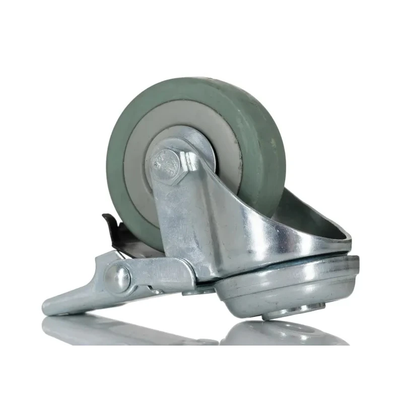 RS PRO Braked Swivel Castor, 50 kg Load Capacity, 50 mm Rubber Wheel Diameter, 72 mm Height, Nylon Hub 828-6340