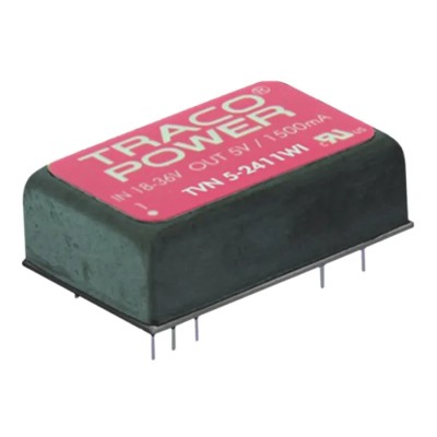 TRACOPOWER DC/DC Converter , 5 V DC Output, 500 mA, 9 V to 36 V DC Input, 5 W Power, Through Hole Mount, 90°C TVN 5-2421WI
