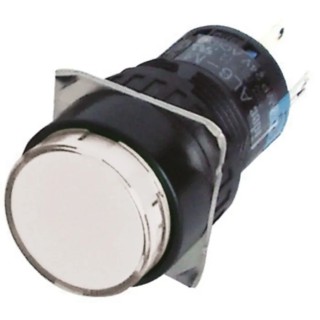 Idec Illuminated Push Button Switch Momentary Panel Mount 16.2 mm Cutout SPDT White LED IP65 250 V AC AL6M-M14P-W