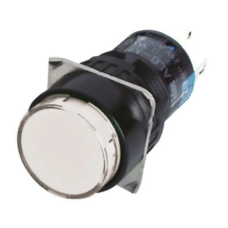 Idec Illuminated Push Button Switch Momentary Panel Mount 16.2 mm Cutout SPDT White LED IP65 250 V AC AL6M-M14P-W
