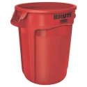Rubbermaid Commercial Products BRUTE 121L Red Snap-On Polyethylene Waste Bin FG263200RED