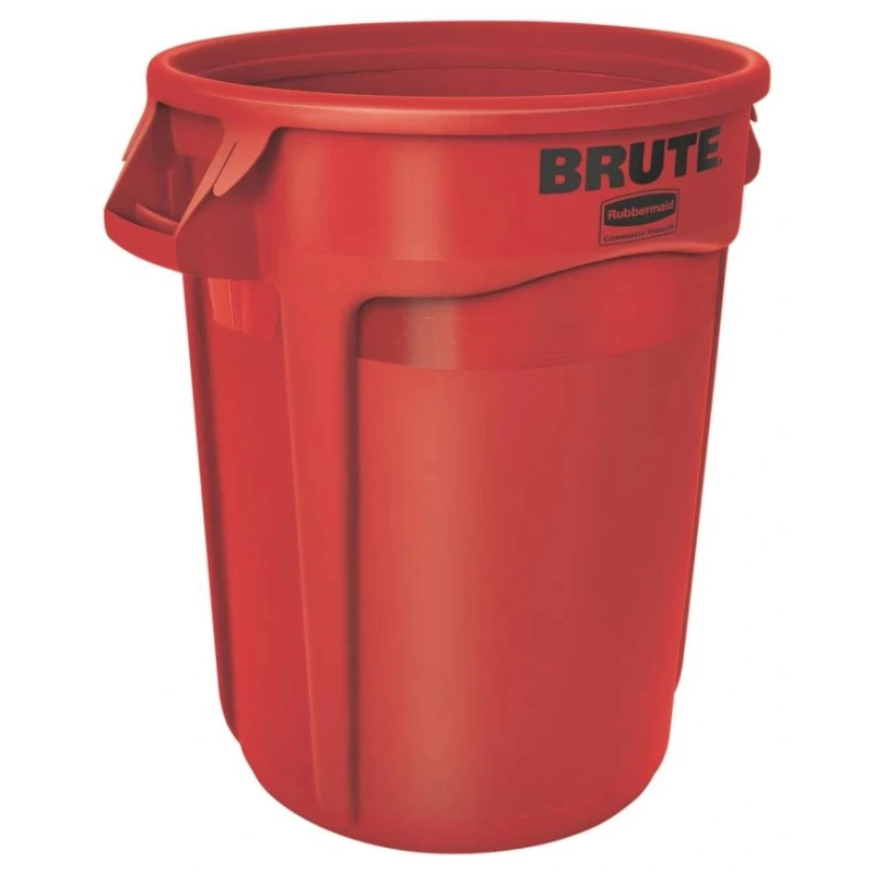 Rubbermaid Commercial Products BRUTE 121L Red Snap-On Polyethylene Waste Bin FG263200RED