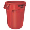 Rubbermaid Commercial Products BRUTE 121L Red Snap-On Polyethylene Waste Bin FG263200RED