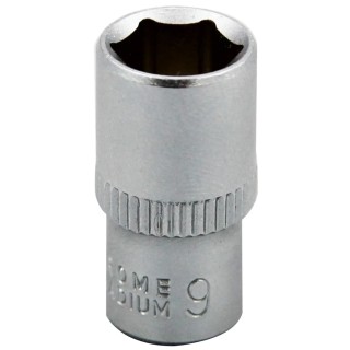 RS PRO 1/4 in Drive 9 mm 6 Point Square Chrome Vanadium Steel Socket 830-4013