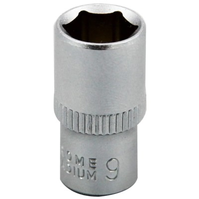 RS PRO 1/4 in Drive 9 mm 6 Point Square Chrome Vanadium Steel Socket 830-4013